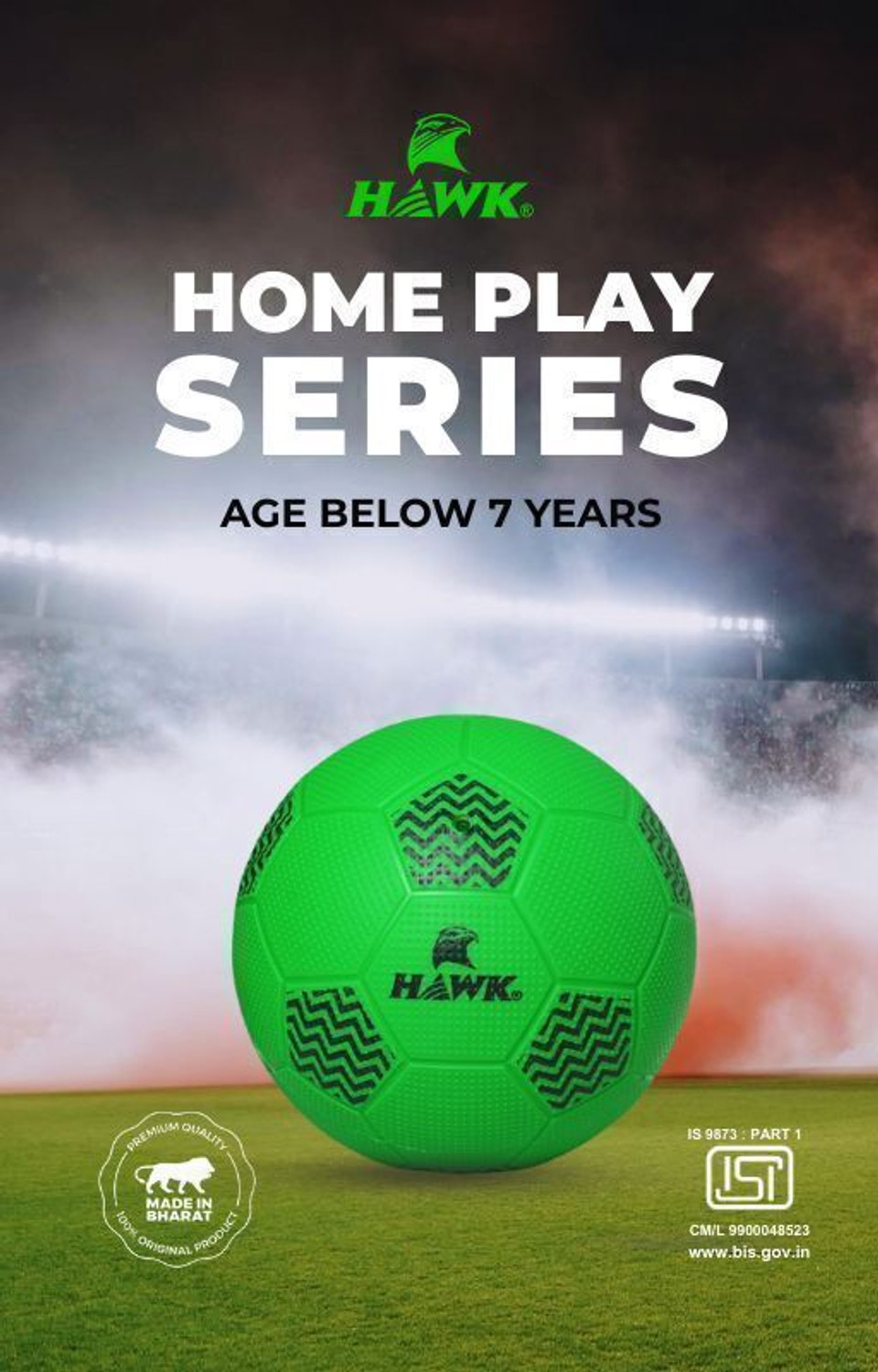 Image of HAWKK HOME PLAY FOOTBALL FOR KIDS AGE UPTO 12 YEARS, SIZE 1 Football - Size: 1