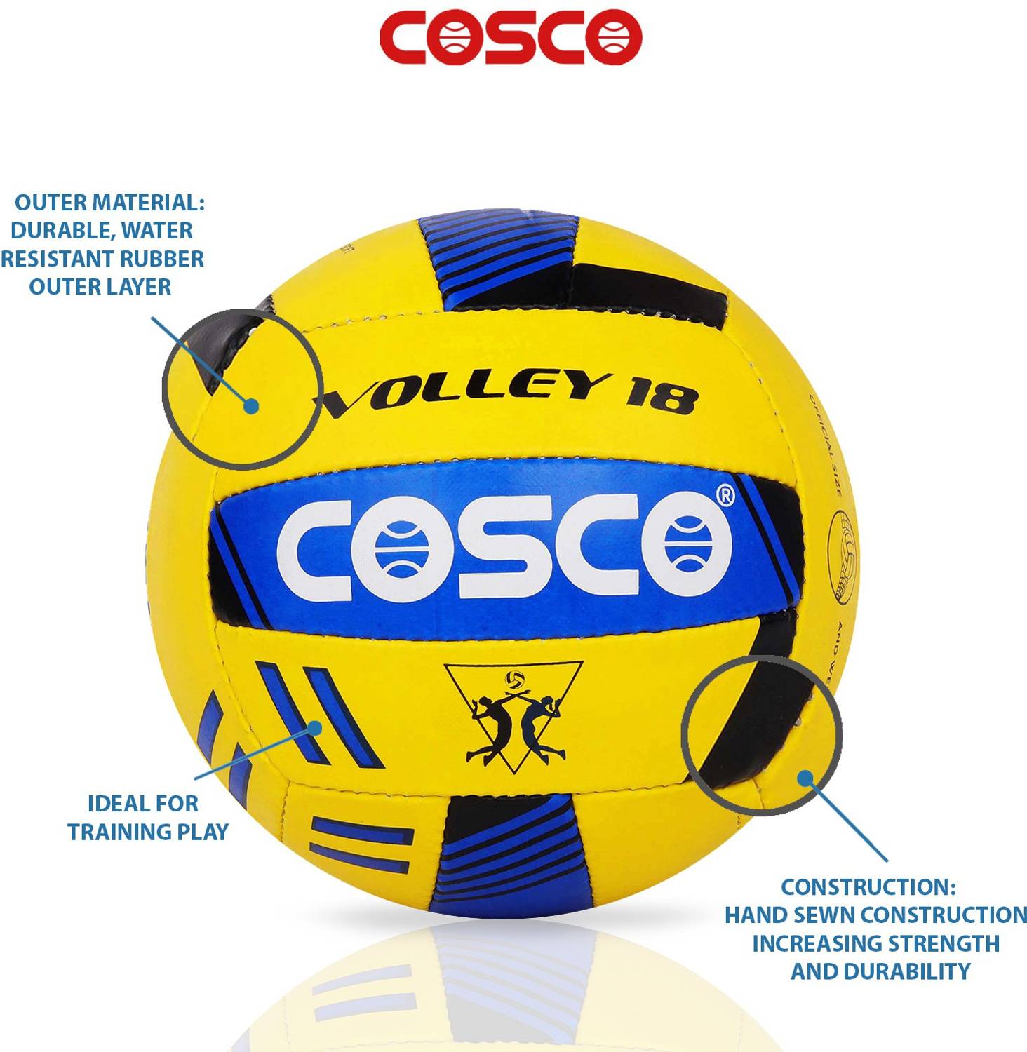 COSCO VOLLEY 18 Volleyball Size 4 Pack of 1 - Image 3