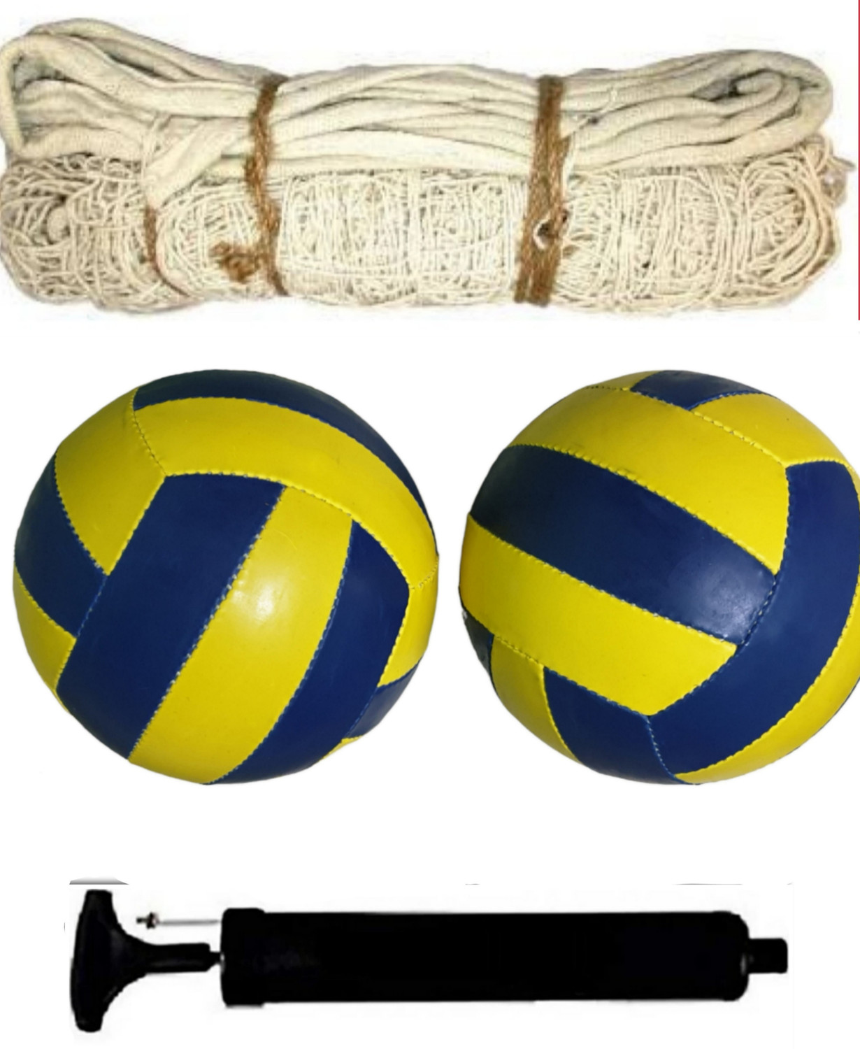 Image of radion classic volley Y /B combo ball with cotton net and pump Free Volleyball - Size: 4