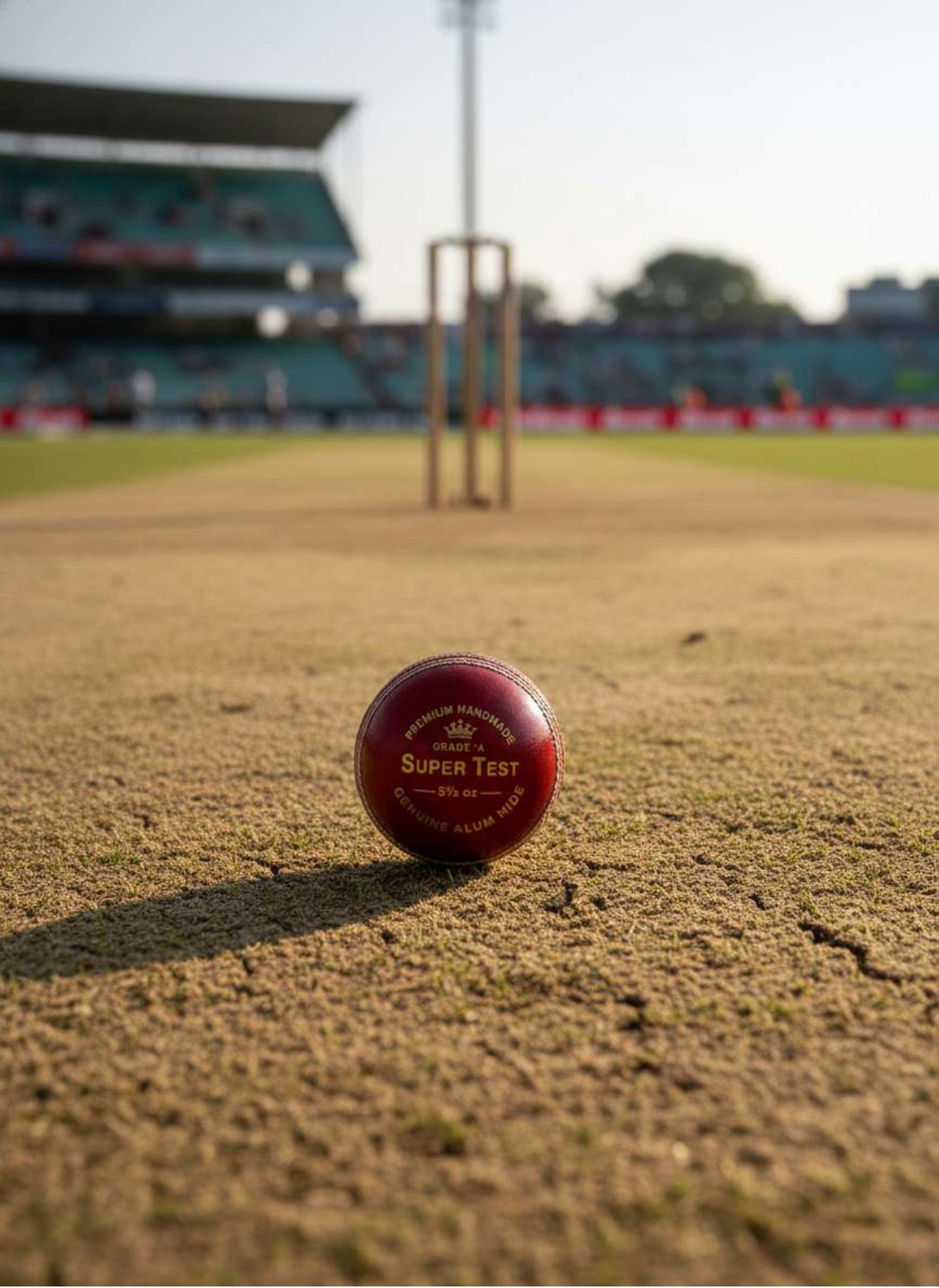 Image of Drakon Sports Super Test Red Pack of 1 Cricket Leather Ball