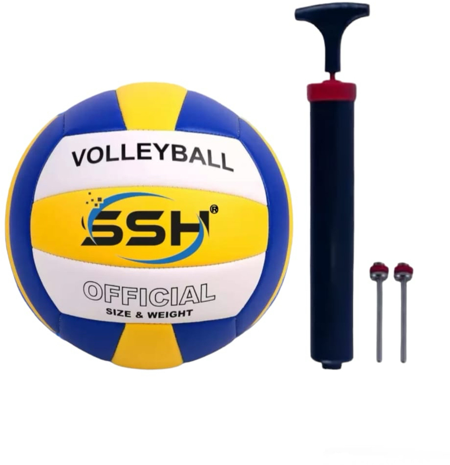 Image of SHORYA PU LAMINATED SUPER SOFT VOLLEYBALL WITH PUMP (SIZE-4) Volleyball - Size: 4