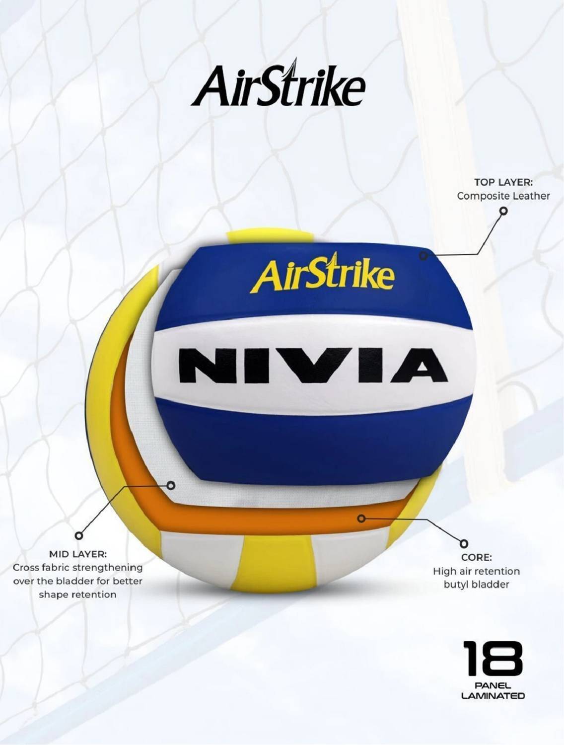 NIVIA Airstrike 2026/27 Volleyball - Size 4 - Image 5