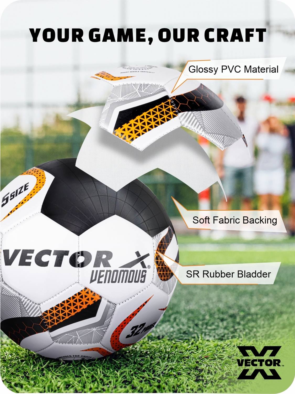 VECTOR X Venomous 32 Panel PVC Football - Size 5 - Image 5