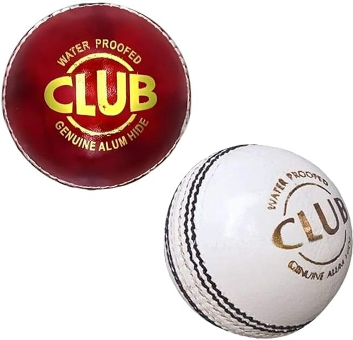 Image of PRISAMX RED & WHITE CRICKET BALL CLUB LEATHER BALL Cricket Leather Ball