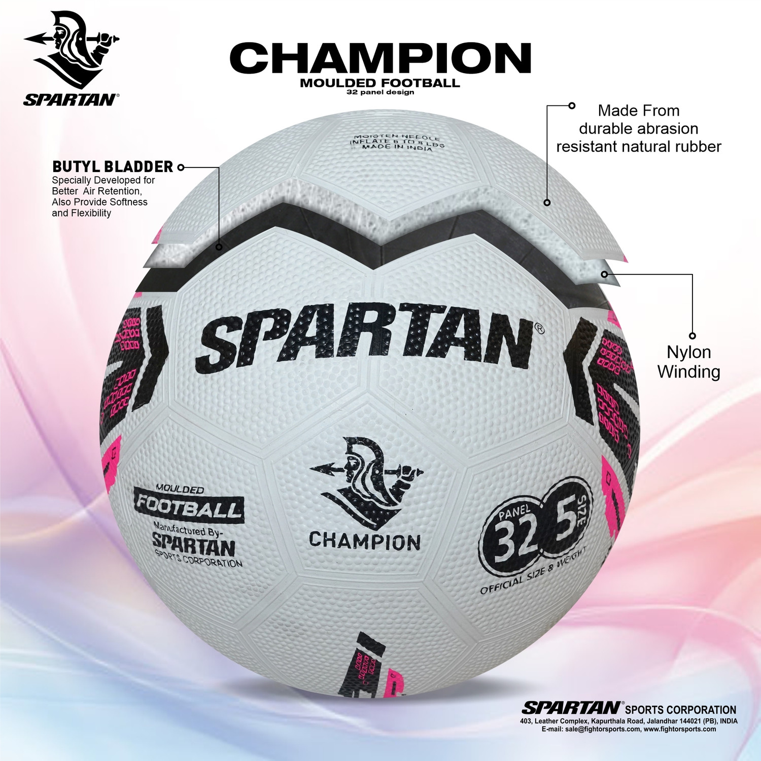 Image of SPARTAN Spirit CHAMPION Rubber Moulded Football - Size: 5