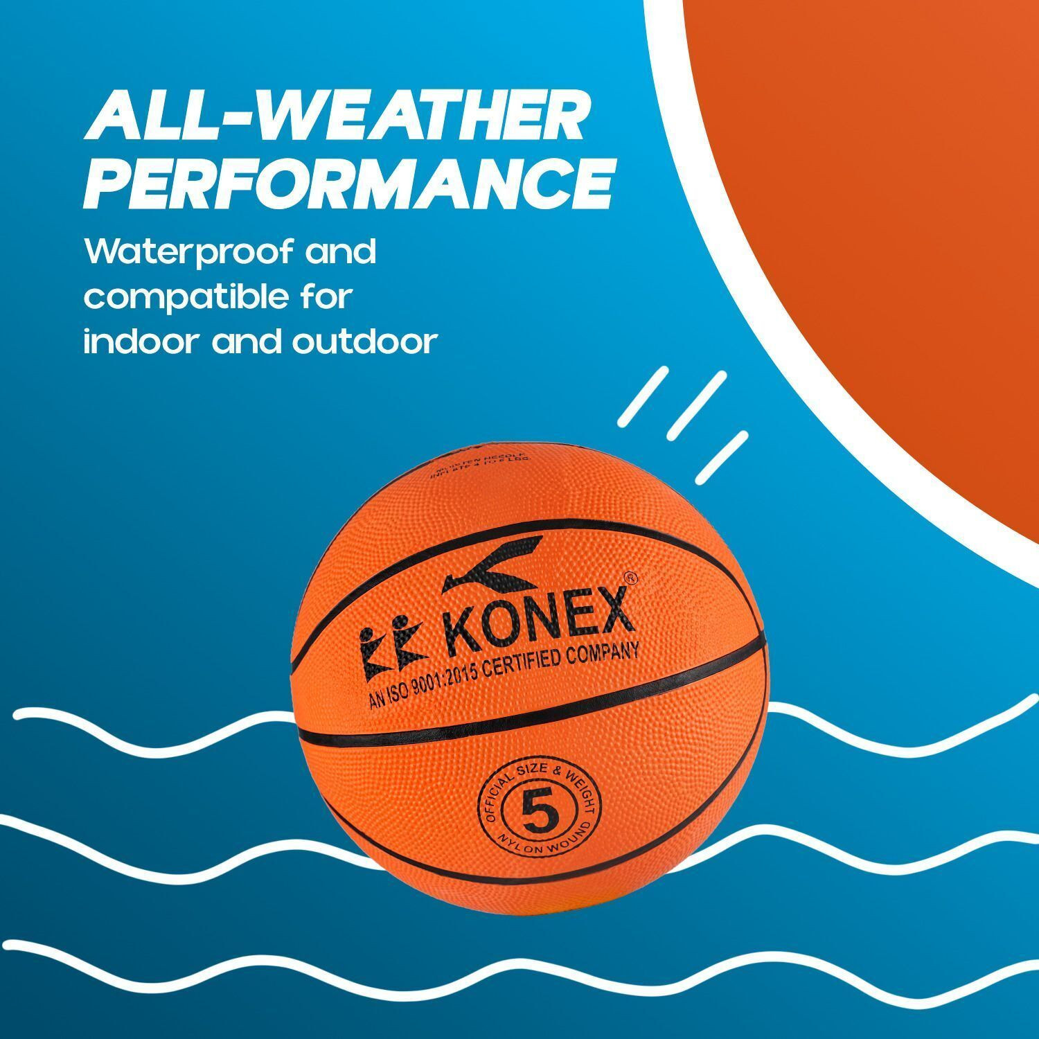 Image of Konex Pro Basketball - (with Inflating /Deflating Pin) Basketball - Size: 5