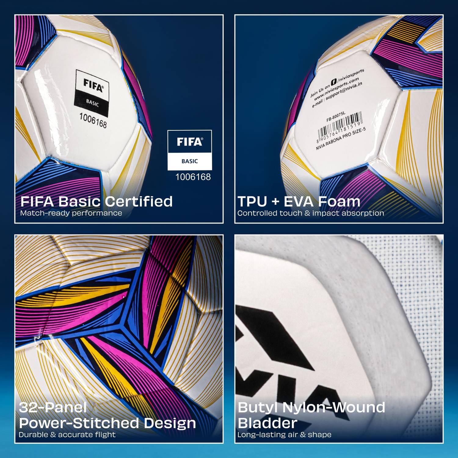 NIVIA Rabona Pro Football Size 5 - Image 5