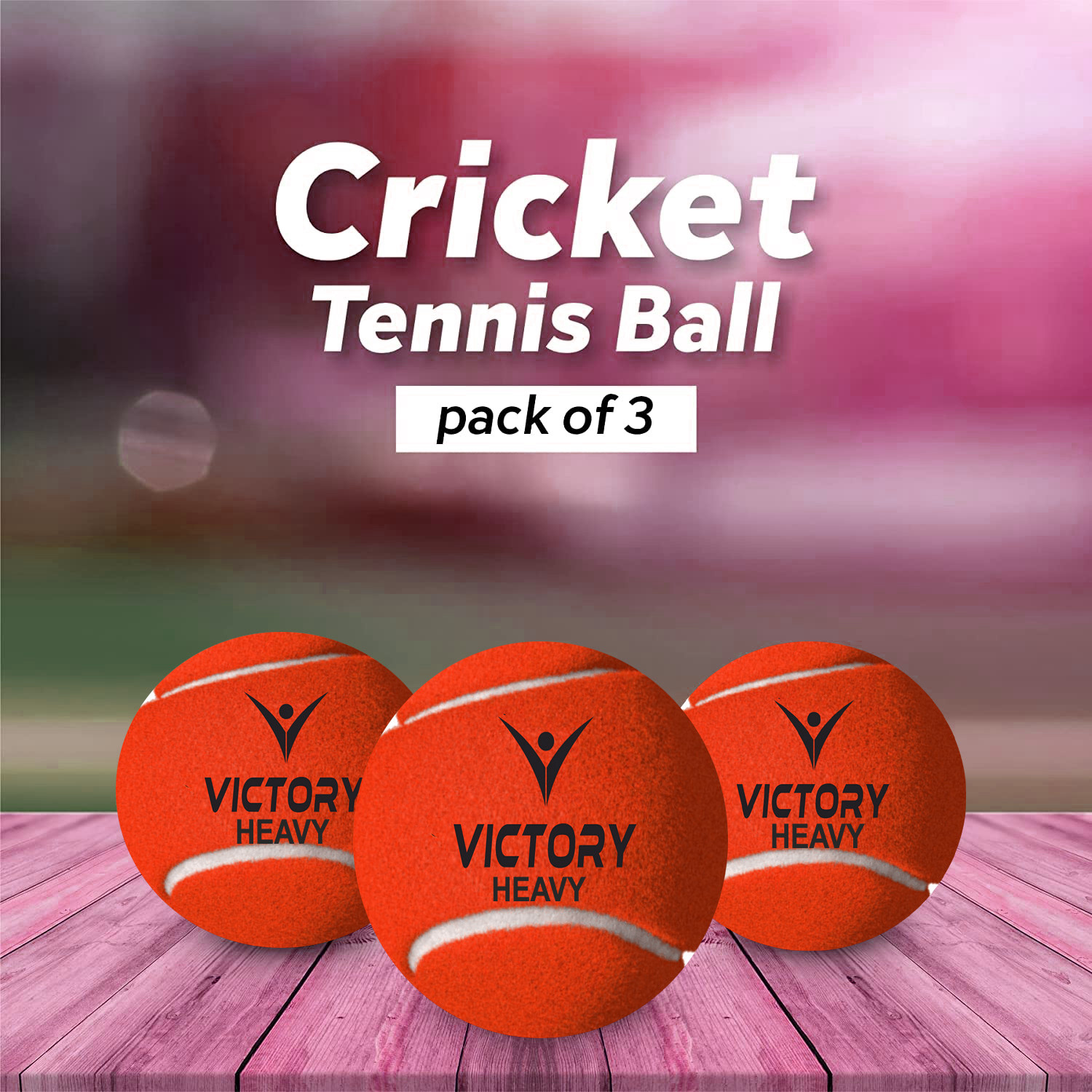 Image of VICTORY HEAVY Weight ( Pack of 3 ) Rubber Cricket Tennis Ball Cricket Cricket Tennis Ball
