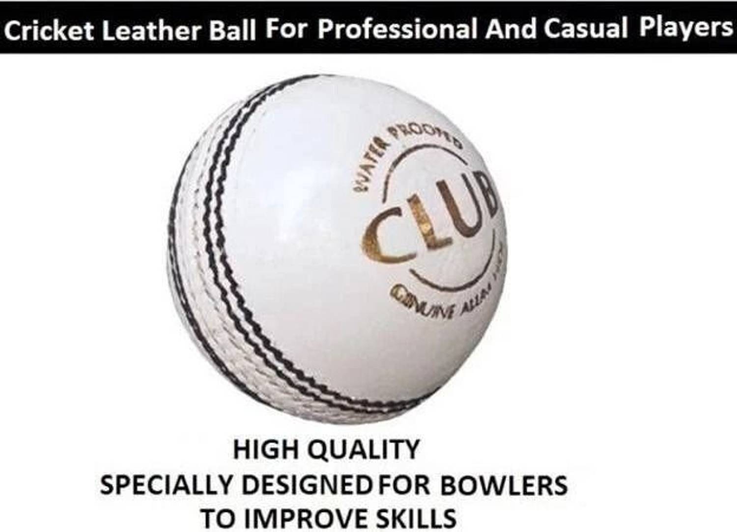 The Bhavya Sports White Club 11 Cricket Leather Ball