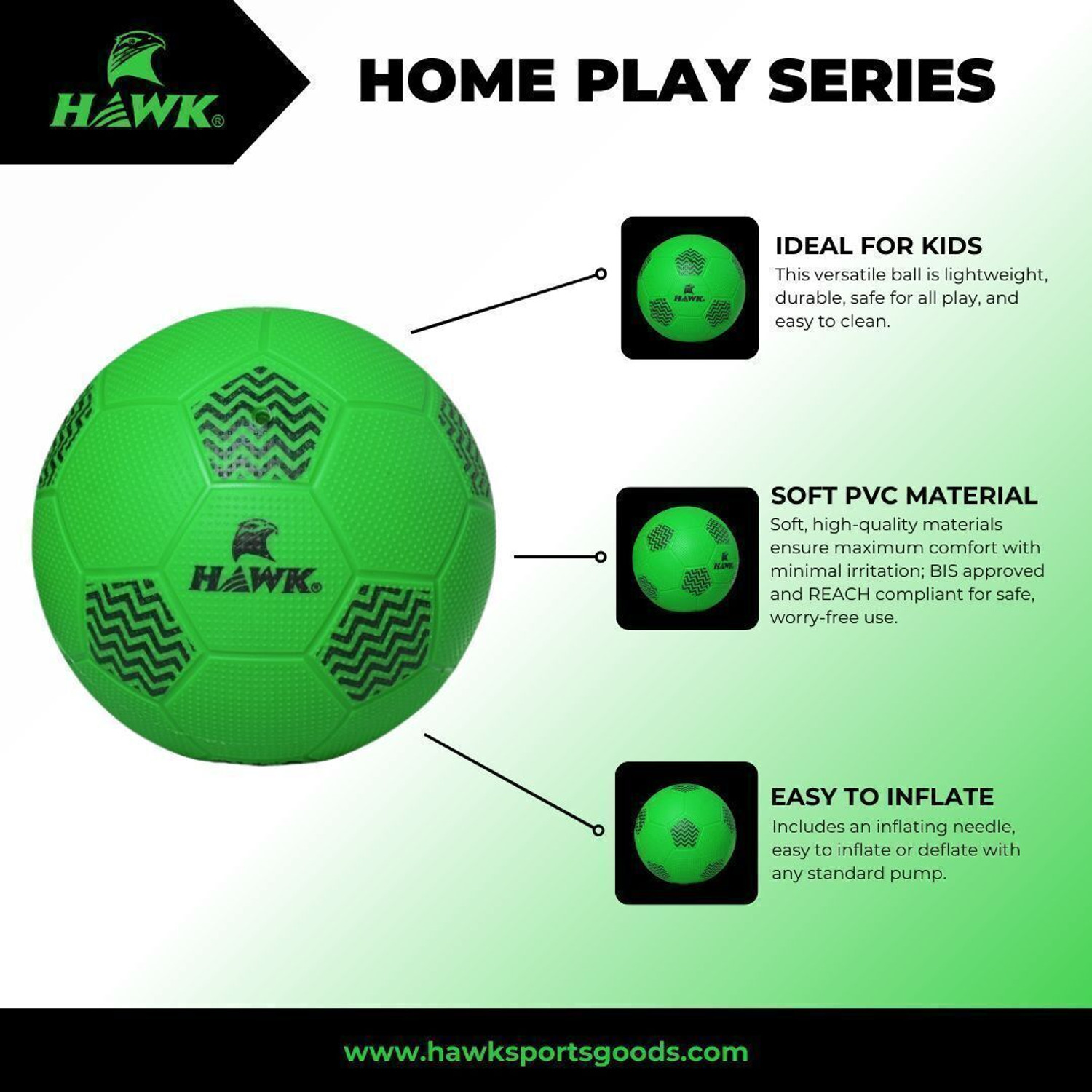 Image of HAWKK HOME PLAY FOOTBALL FOR KIDS AGE UPTO 12 YEARS, SIZE 1 Football - Size: 1