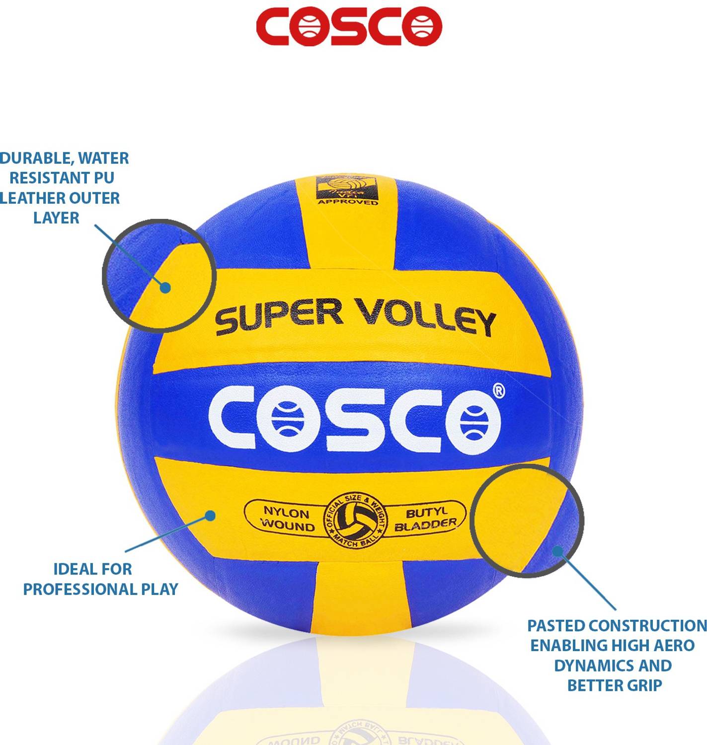 COSCO SUPER VOLLEY Volleyball Size 4 Pack of 1 - Image 5