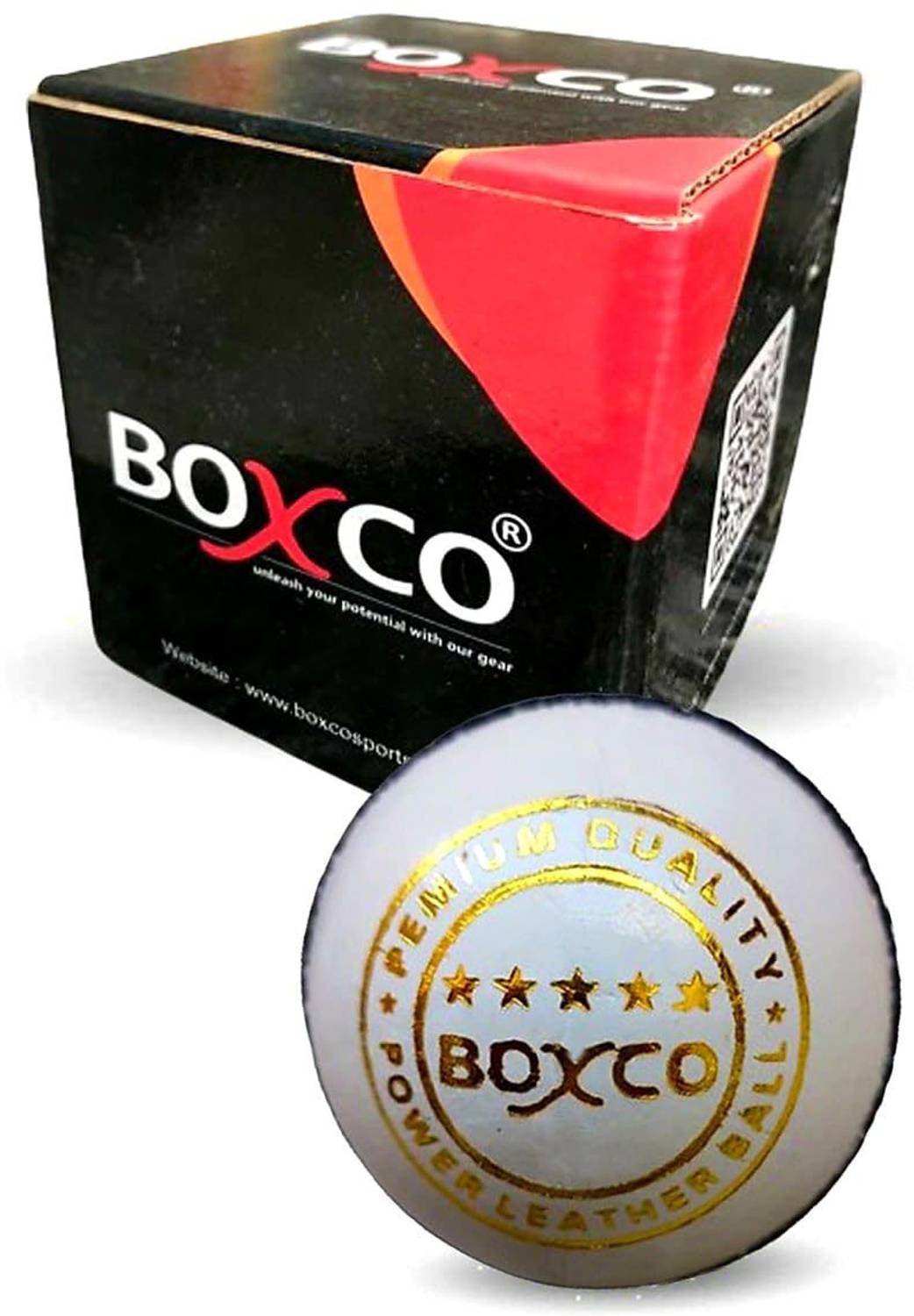 BOXCO Power Hand Stitched Four Piece T20, One Day and Test Matches Cricket Leather Ball