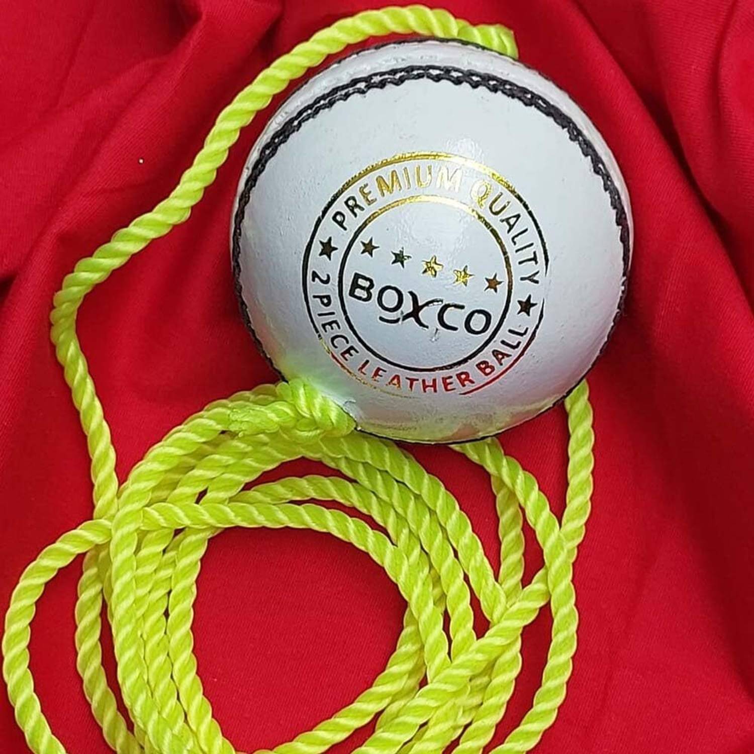 BOXCO Cricket Leather Hanging Ball, 7 ft Knocking Ball, Match Practice & Cricket Training Ball