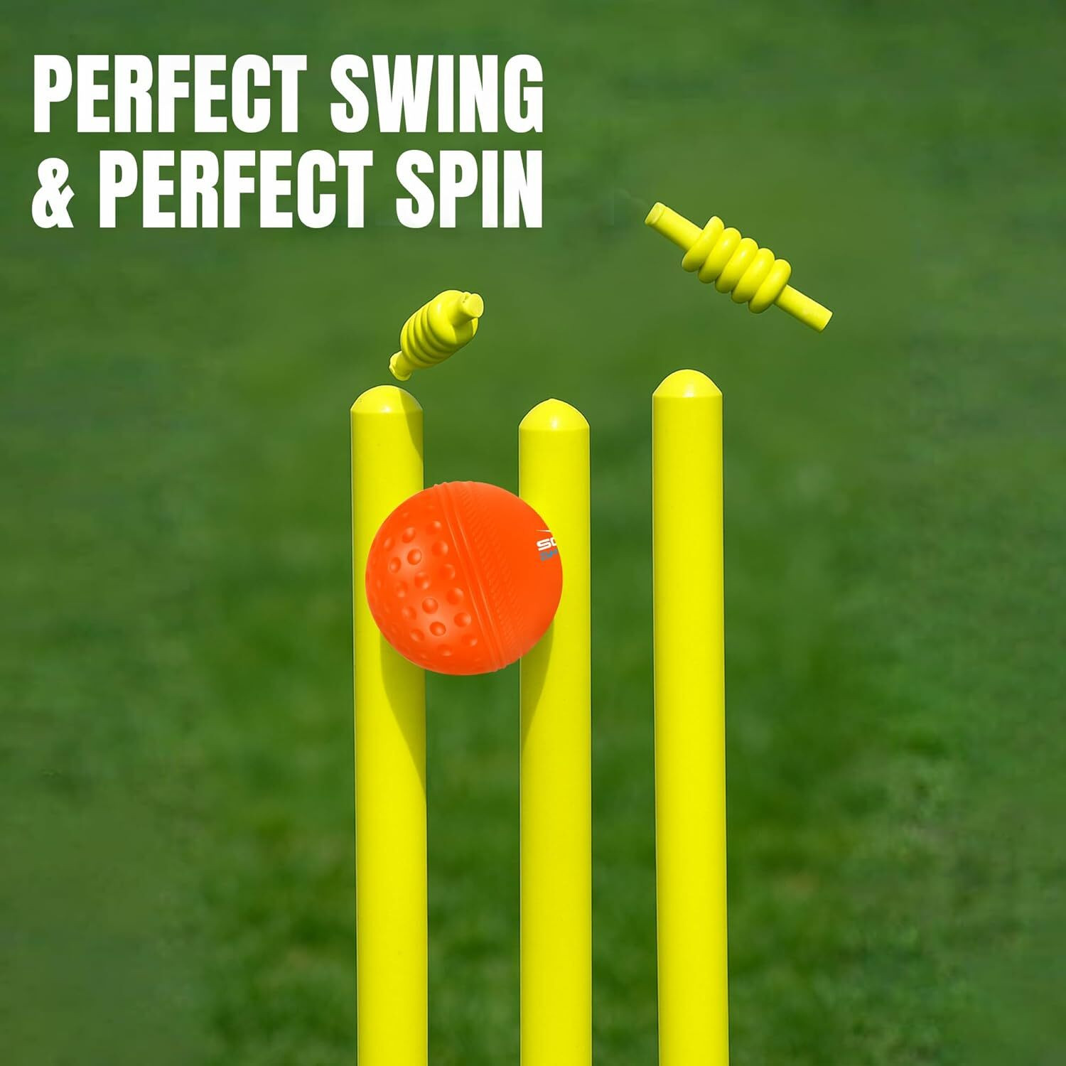 Image of scud Swingo WindBall for Cricket,Specially Designed for Swing,Half-Dimple&Half-Smooth Cricket Synthetic Ball