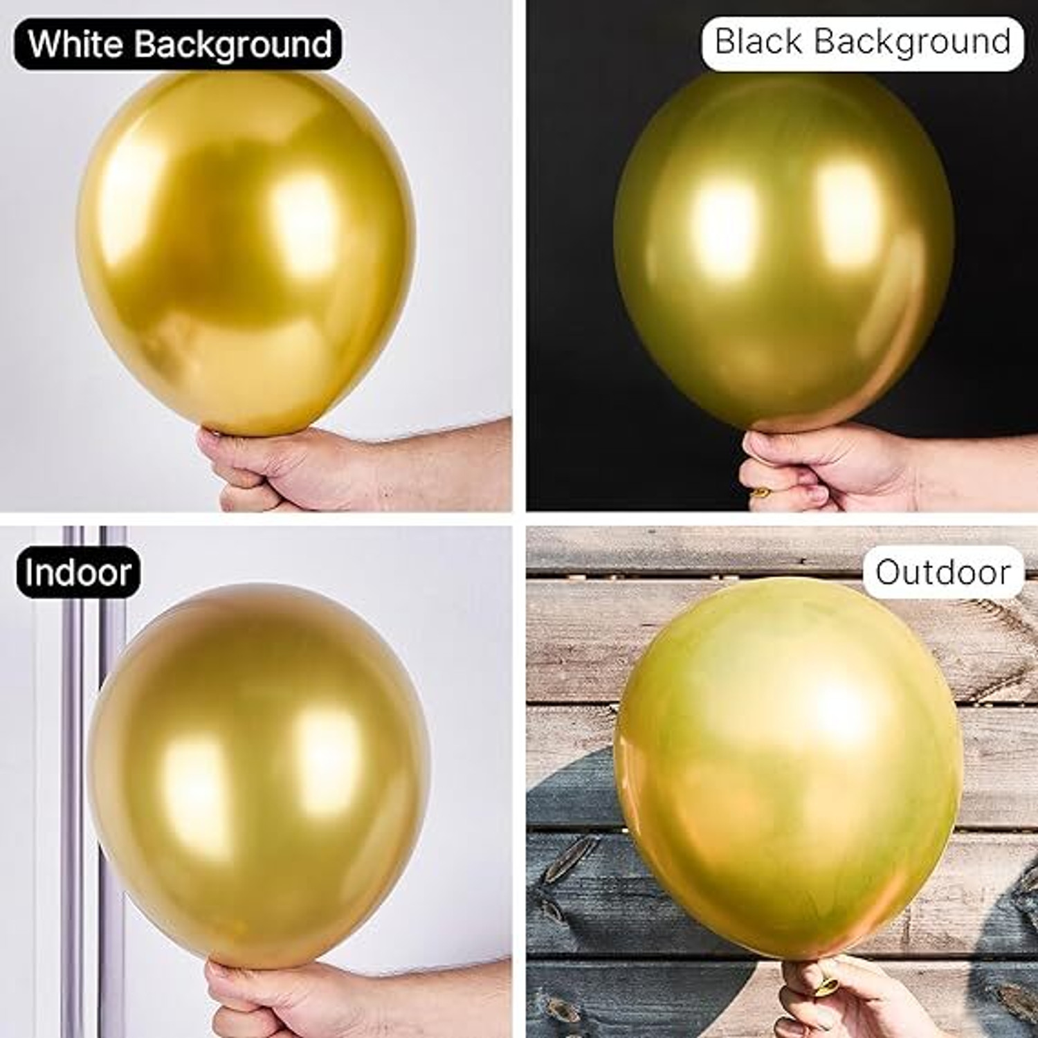 Image of ANILOONS Solid Golden Chrome Balloon Decoration Kit Balloon