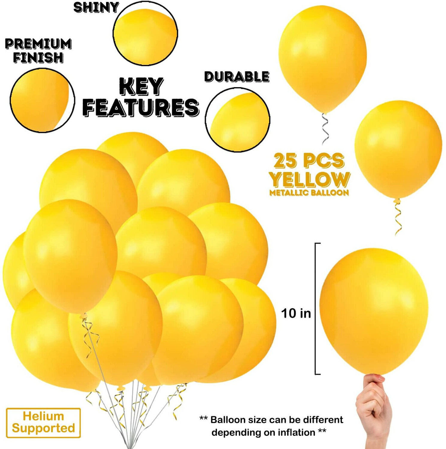 Image of BUC Solid Haldi Decoration Items For Marriage Pack of -26 Decoration Kit | Haldi Balloons Balloon