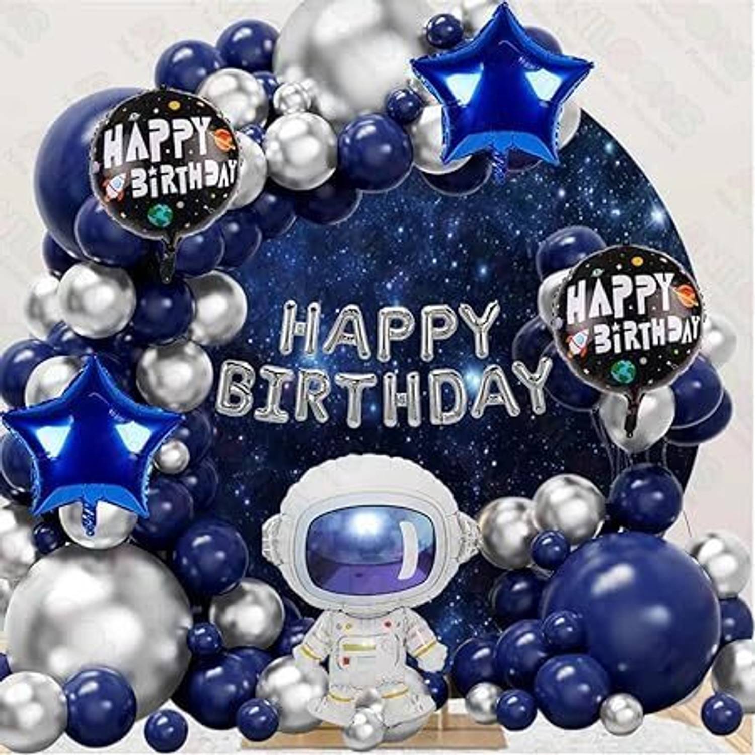 ANILOONS Solid Space Theme Birthday Part Decoration Set. Balloon