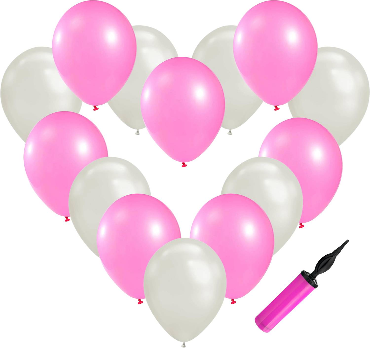 1iAM Solid Birthday, Anniversary, Valentine's Day, Romantic Decoration with Pump & Metallic Balloon
