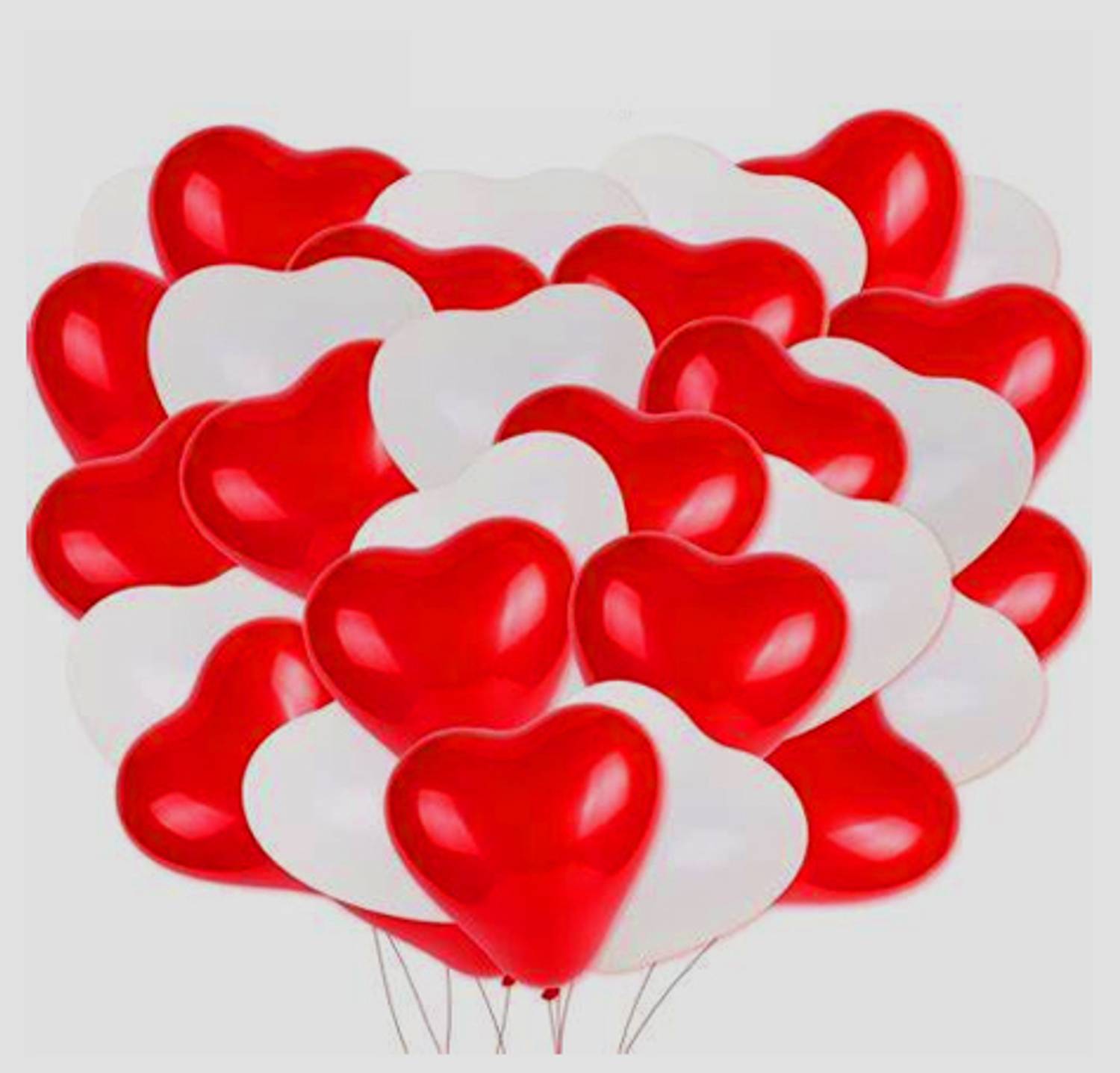 AYE Solid Red & White valentine Balloon Balloon