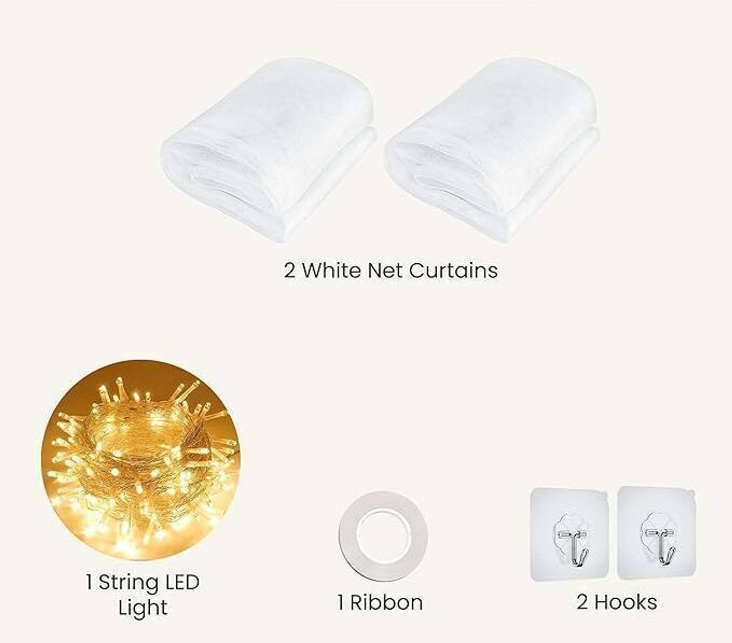PARTY MIDLINKERZ Solid White Net Curtain - Image 2