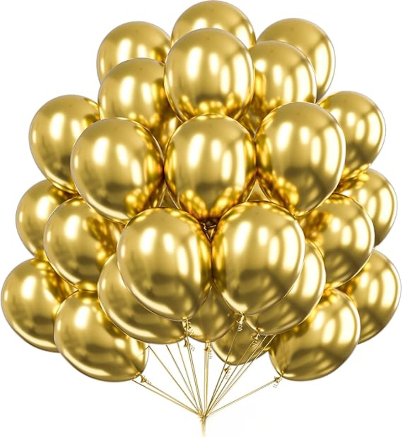 Image of ANILOONS Solid Golden Chrome Balloon Decoration Kit Balloon