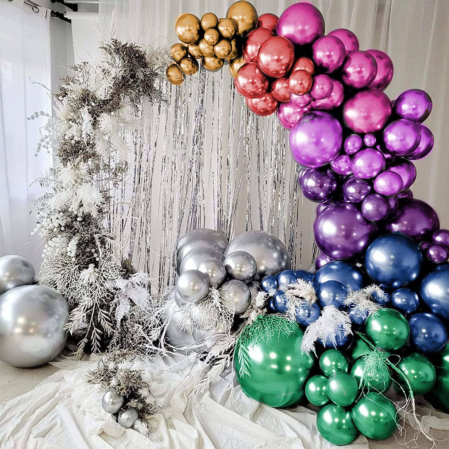 1iAM Solid 10" Chrome Balloon Set |Adult's Birthday Party, Theme Event, Stage Decoration Balloon
