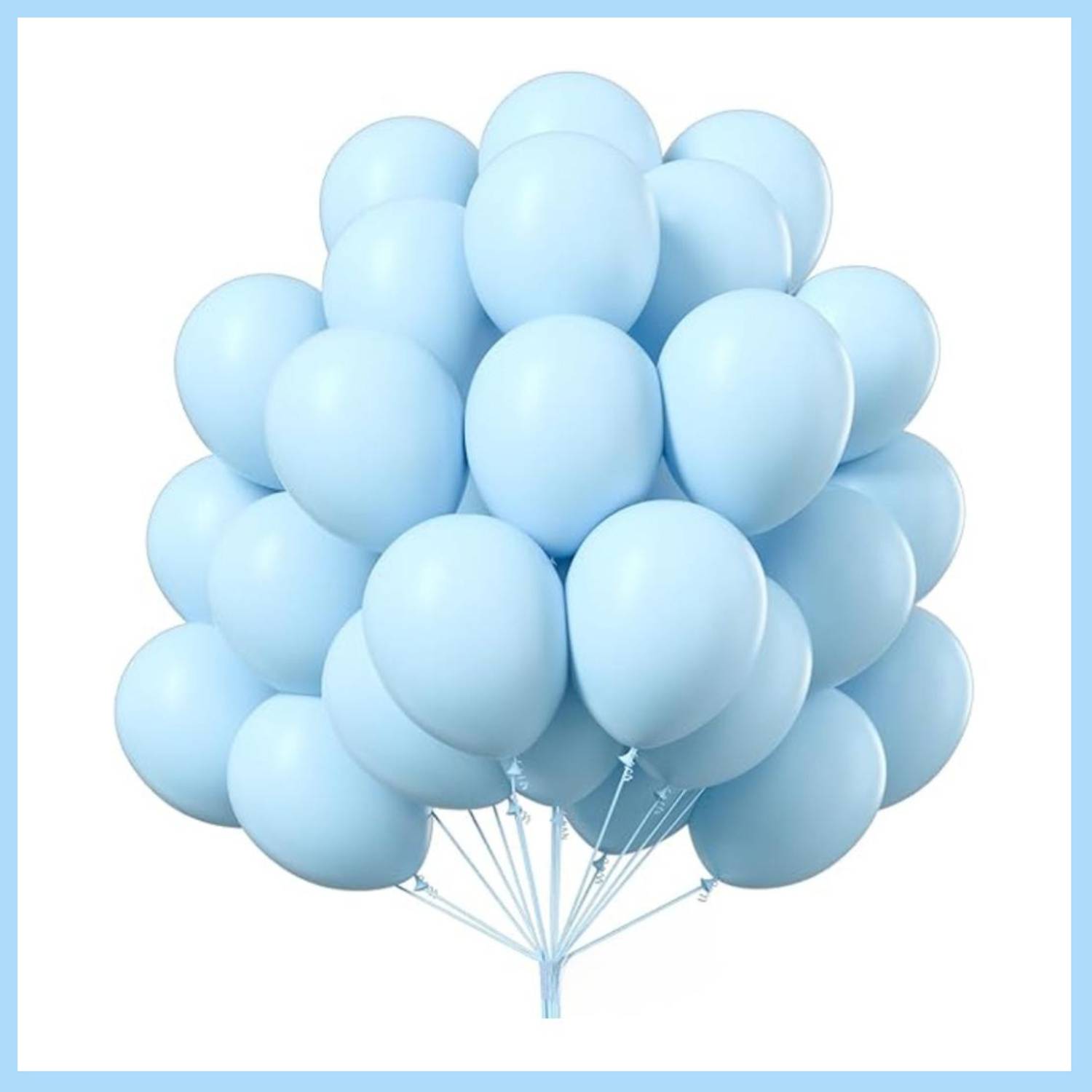 ANILOONS Solid Blue Pastel Birthday Decoration Kit. Balloon