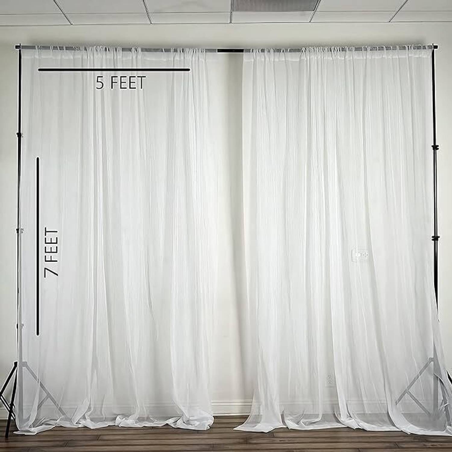 PARTY MIDLINKERZ Solid White Net Curtain - Image 3