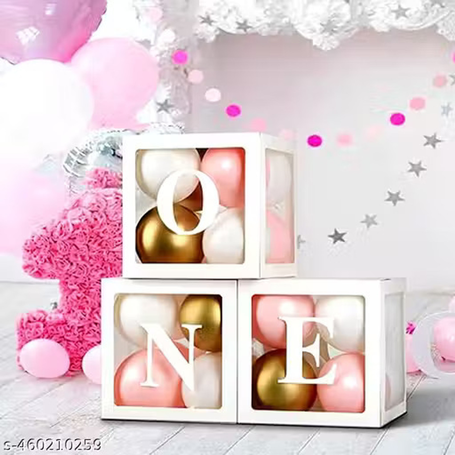 Image of Shopperskart Solid one balloon box for 1st birthday decoration kit baby shower decortaion Balloon