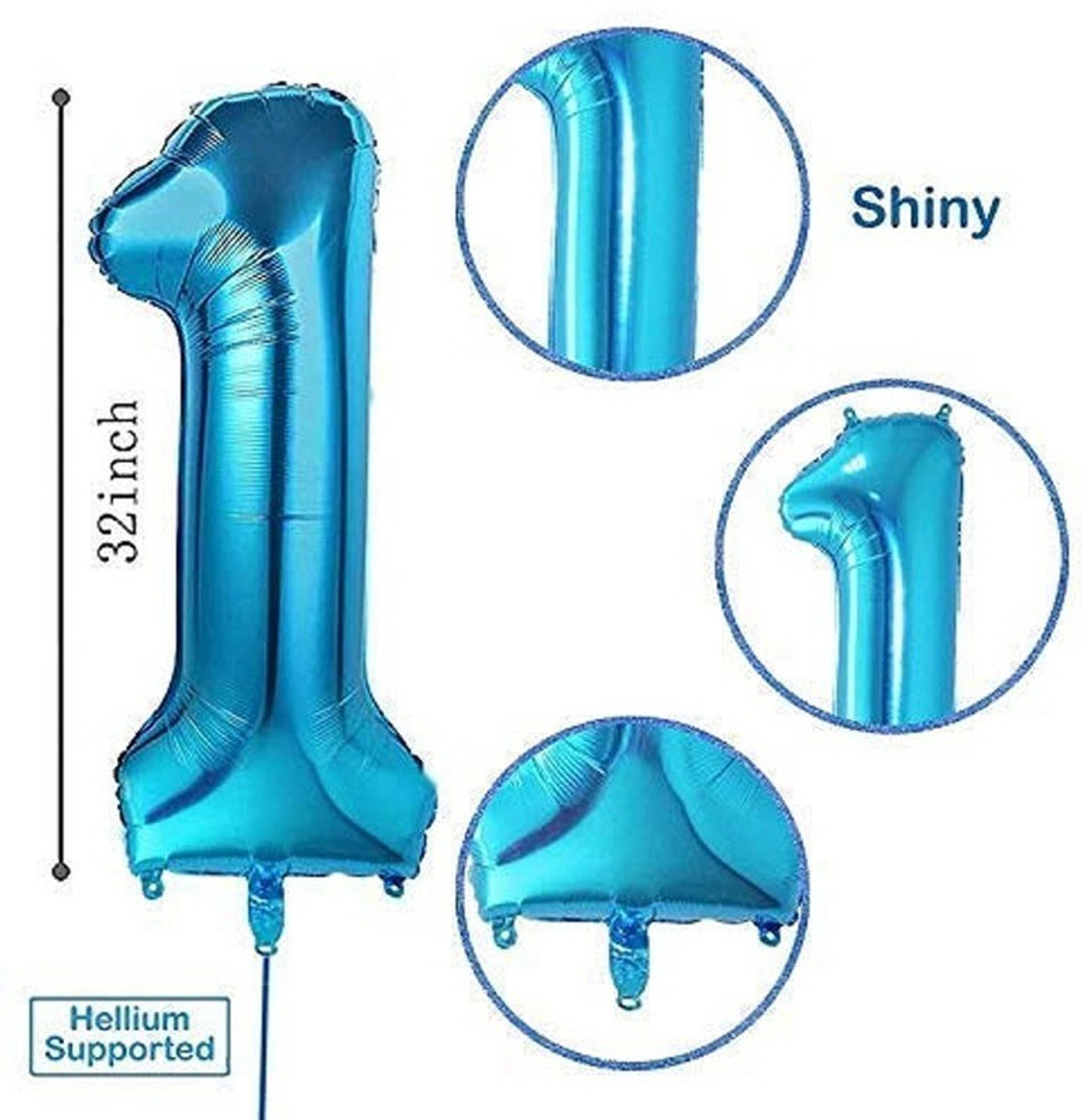 Image of ZAMBOOREE Solid C-287 Baby boy first /1st happy birthday party decorations combo /kit blue theme Balloon