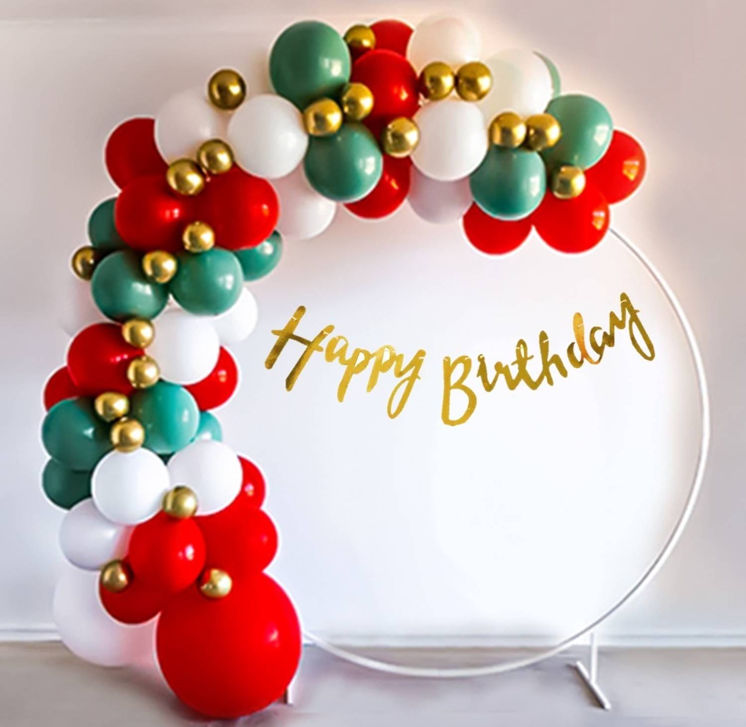 Bash N Splash Solid White Red Green Happy birthday Balloon Chrome Birthday Party Decoration ballon Balloon