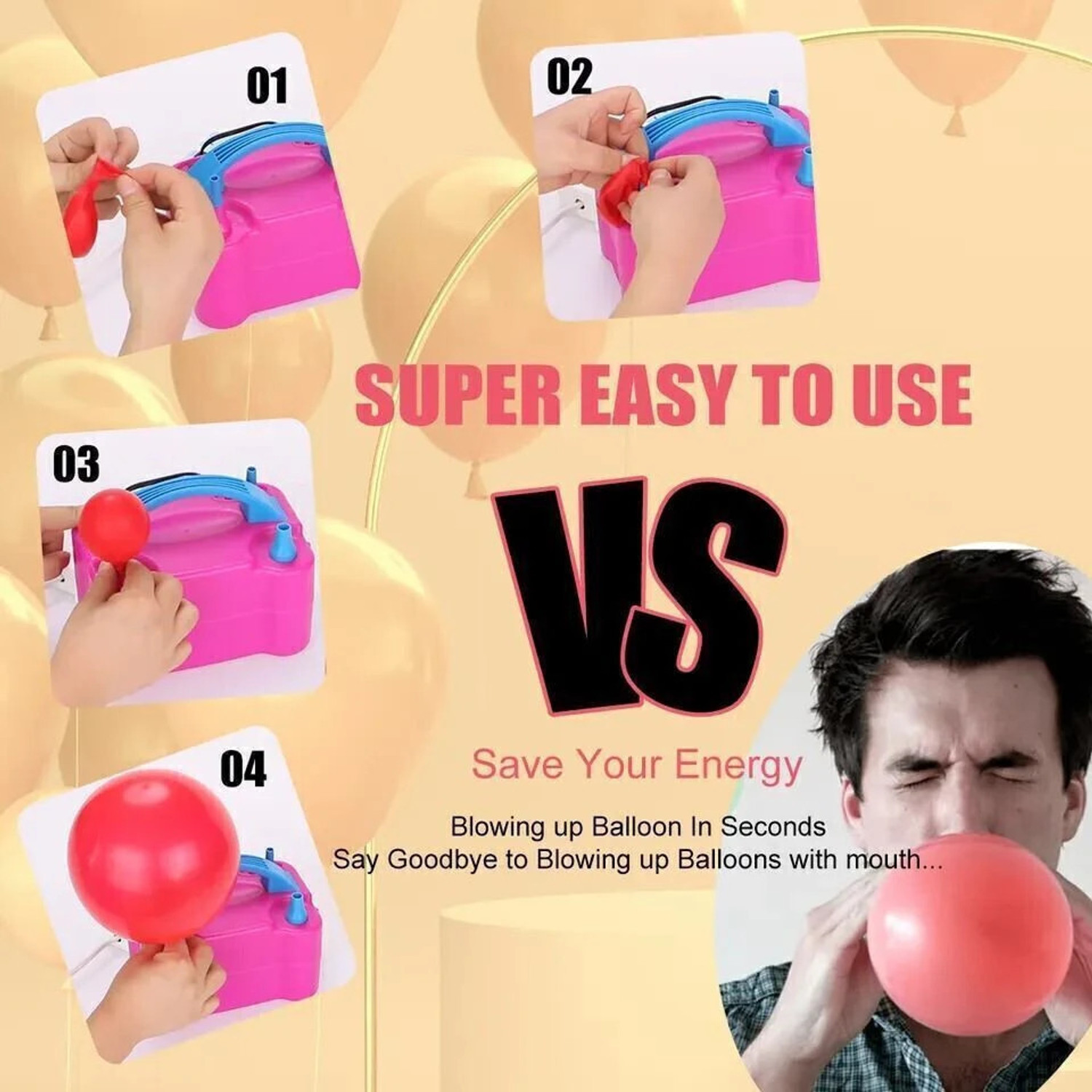 Image of VMV FUZON Solid Electric Balloon Blower Pump Inflator for Decoration Balloon Pump PUMP Balloon
