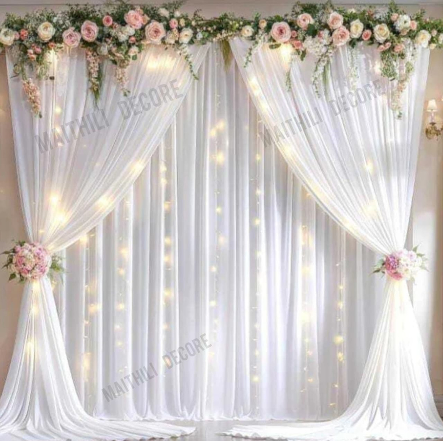 Maithili decore Solid NET BACKDROP CURTAIN FOR WALL DECORATION Balloon