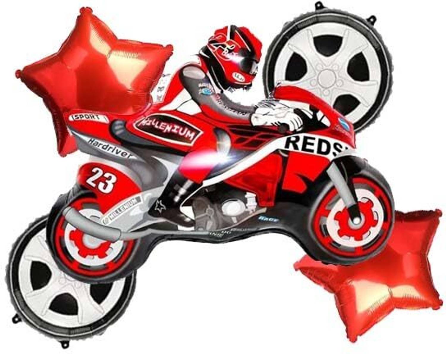 Abhinandan Decors Printed Racing bike pack of 5 foil Balloon Bouquet