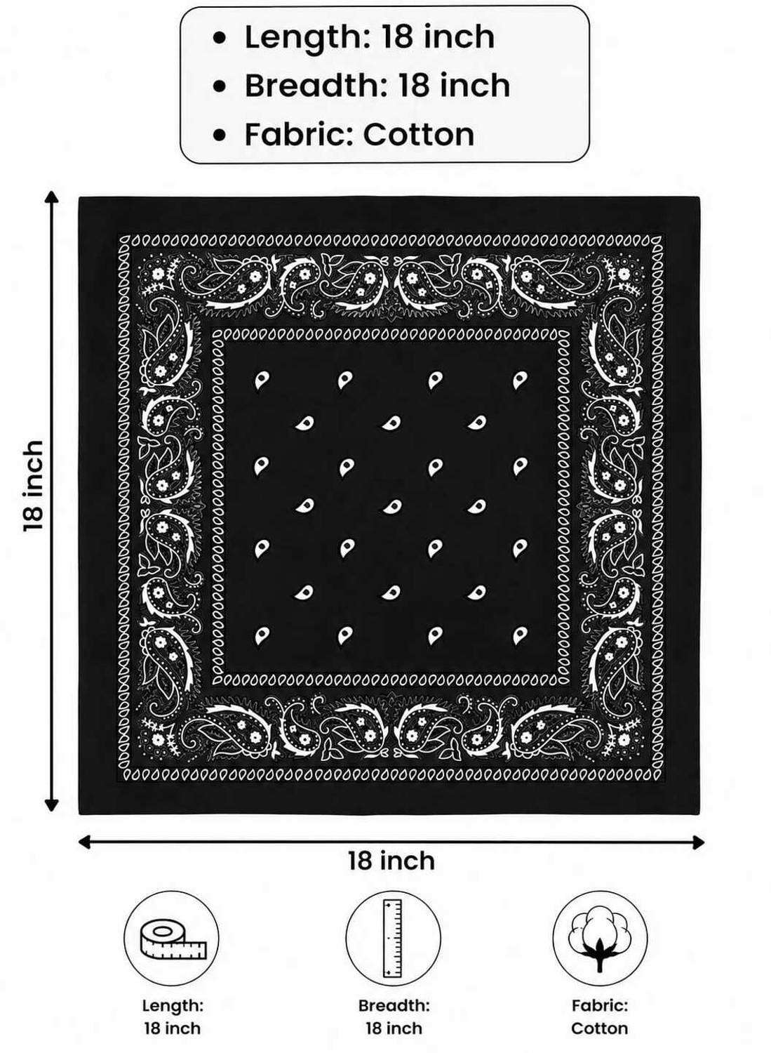 PEHNARI Solid Self Design Bandana - Image 2