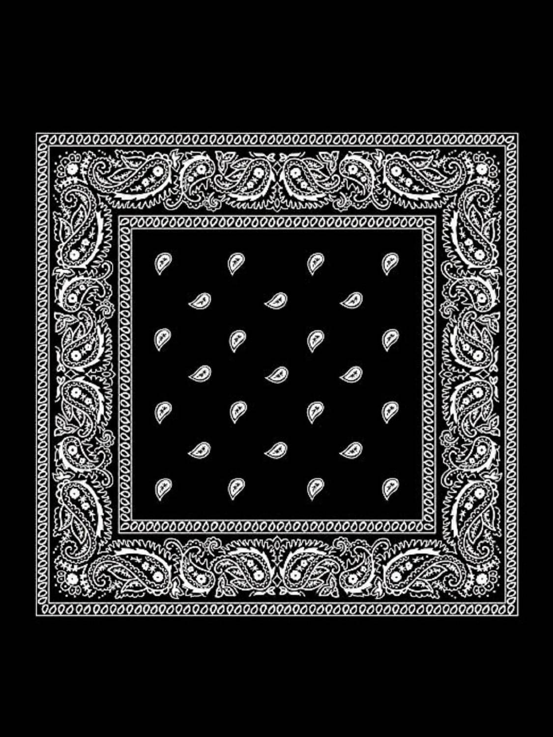 Bodytech Fancy & Stylish Printed Hanker Chief (Bandana) For Men, Women, Boys & Girls ["Black"] Handkerchief