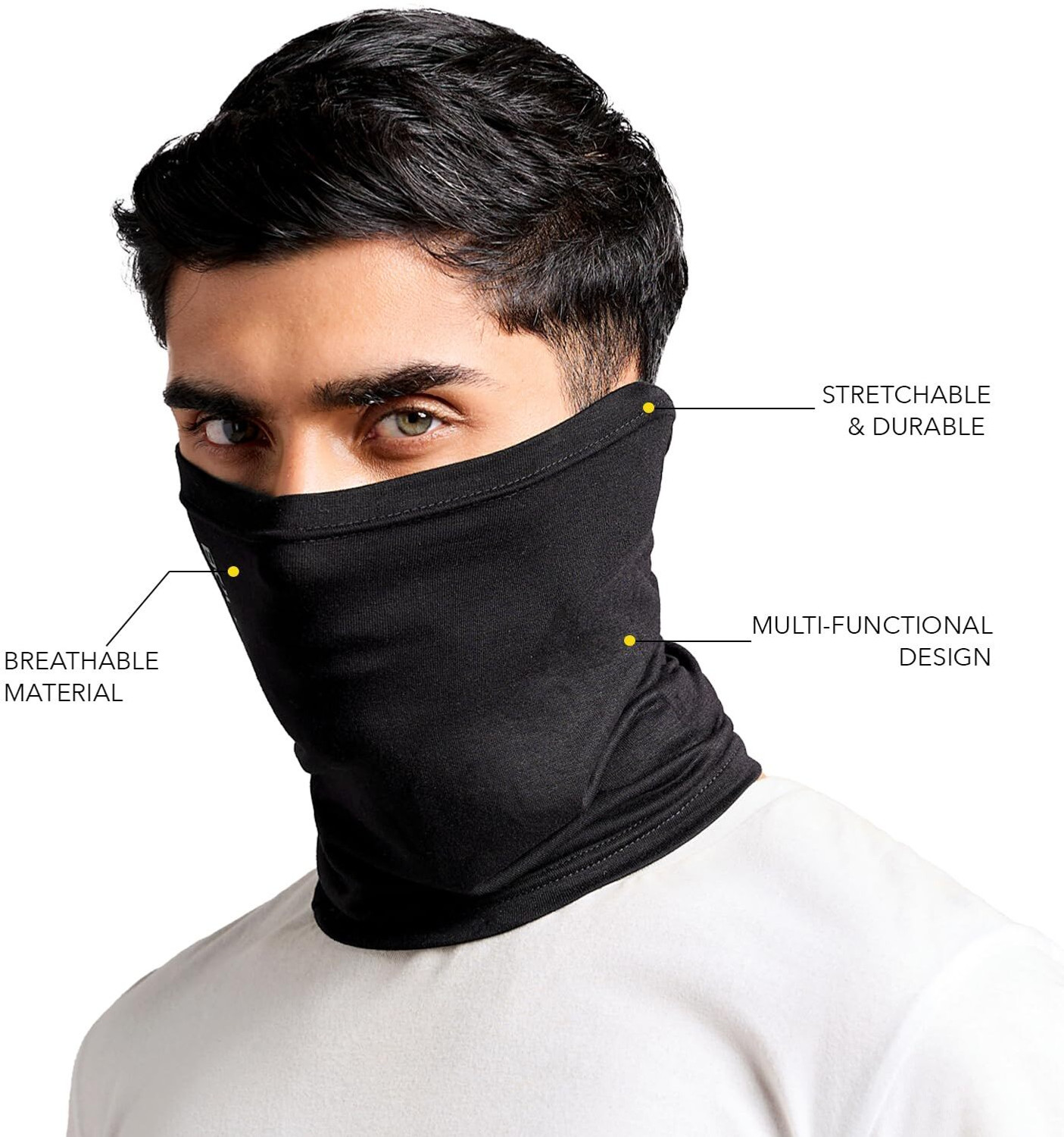 Image of BOLDFIT Black Bike Face Mask for Men