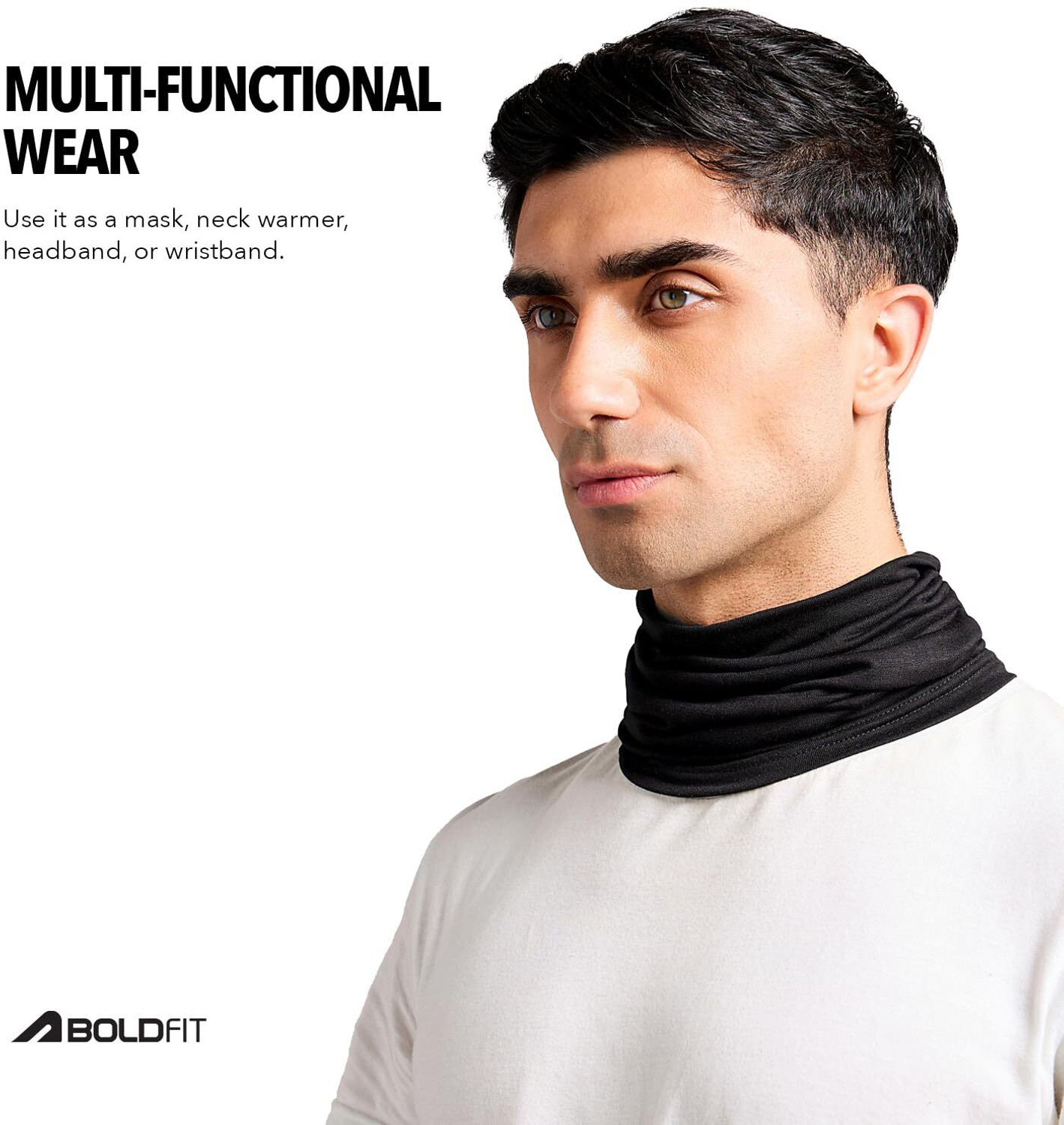 Image of BOLDFIT Black Bike Face Mask for Men