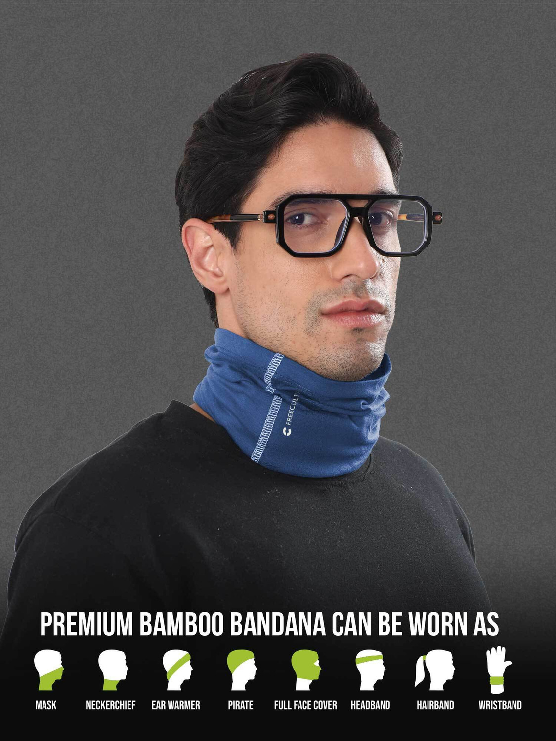 Image of FREECULTR Unisex Buff Anti Microbial Super Soft & Comfort Fit, Breathable Multipurpose Headband, Face Mask for Dust Protection and Sun Men & Women Solid Bandana