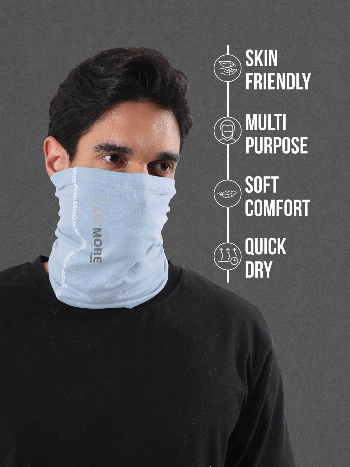 Image of FREECULTR Unisex Printed Bamboo Bandana Anti Microbial Multipurpose Headband Cloth Face Mask for Dust and Sun Protection (Pack of 2) Men Printed Bandana