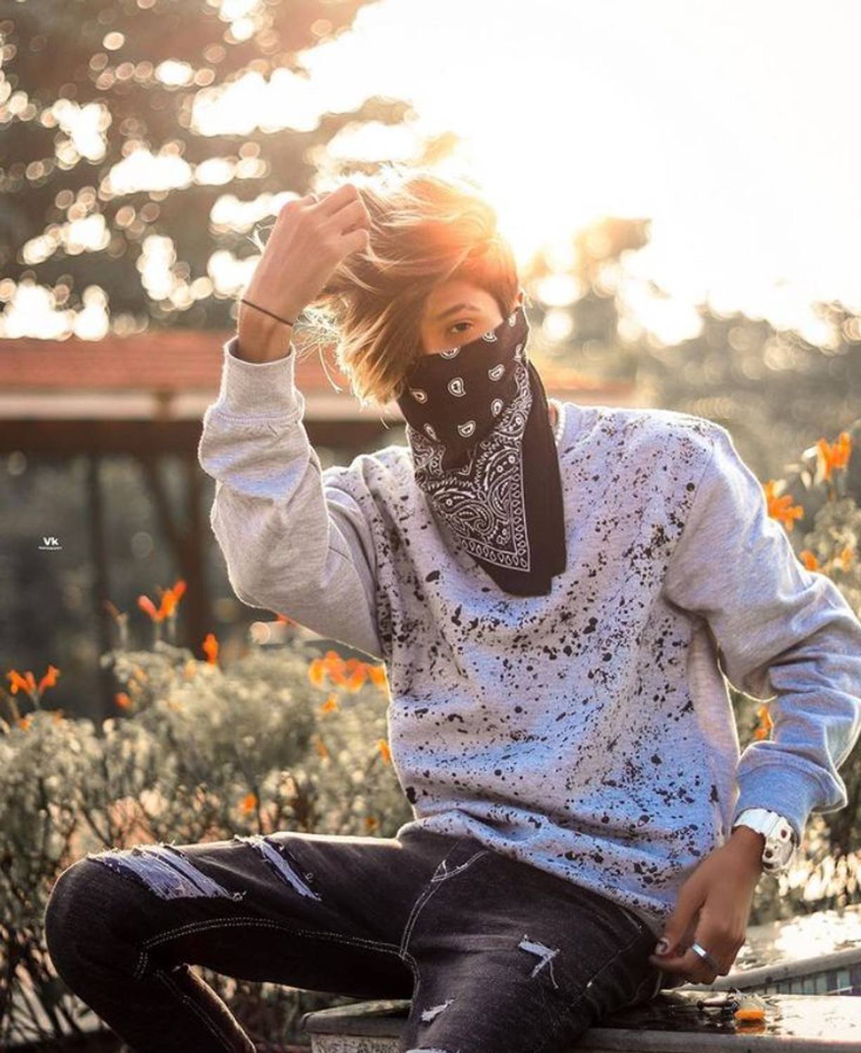 PEHNARI Solid Self Design Bandana - Image 3
