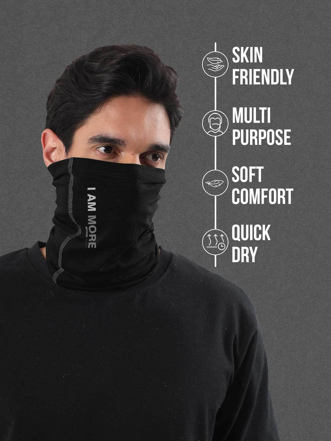 Image of FREECULTR Unisex Anti Microbial Super Soft & Comfort Fit, Breathable Multipurpose Headband, Face Mask for Dust Protection Men & Women Solid Bandana
