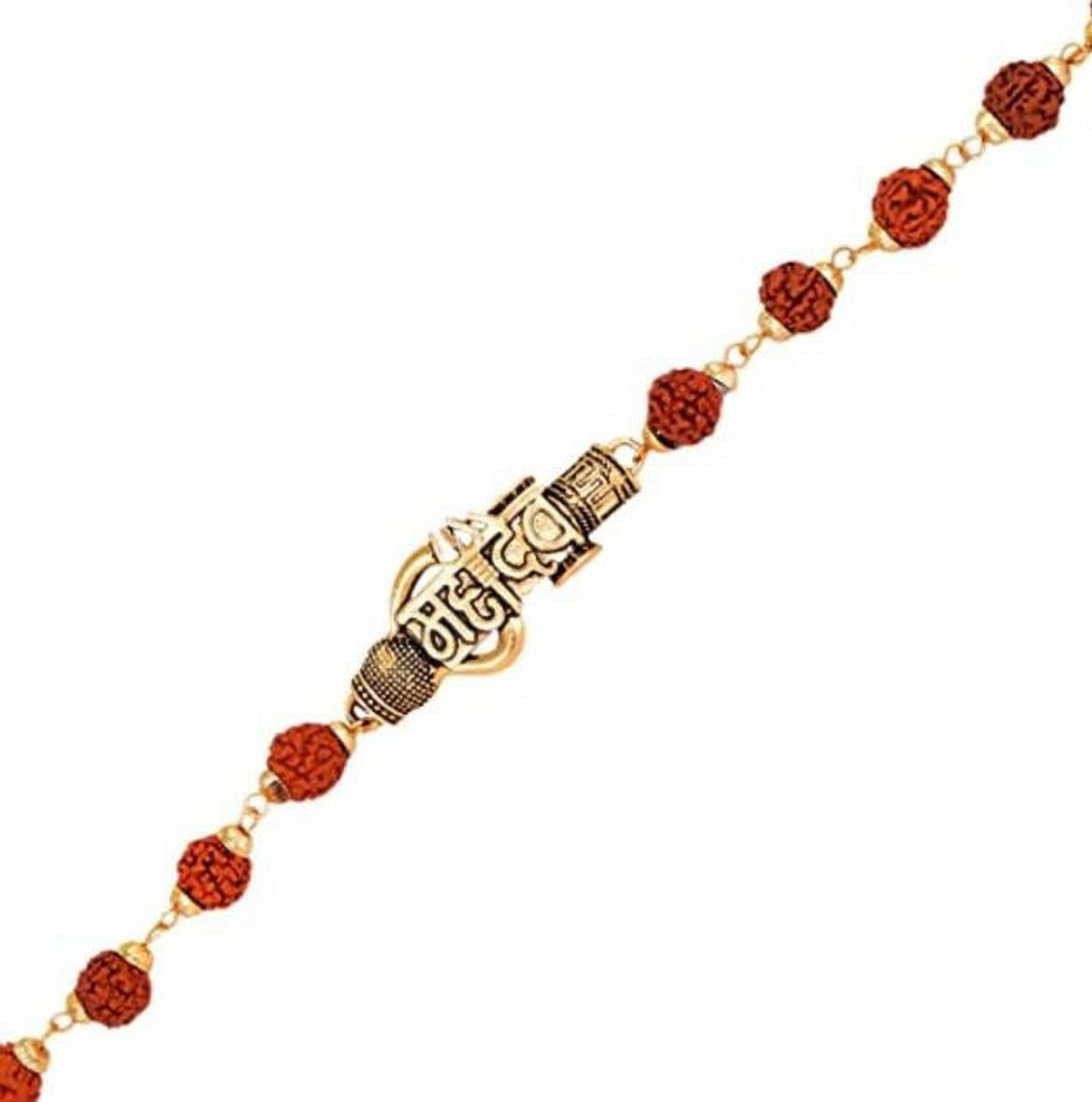 Aurra Stores Rudraksha Gold-plated Bracelet