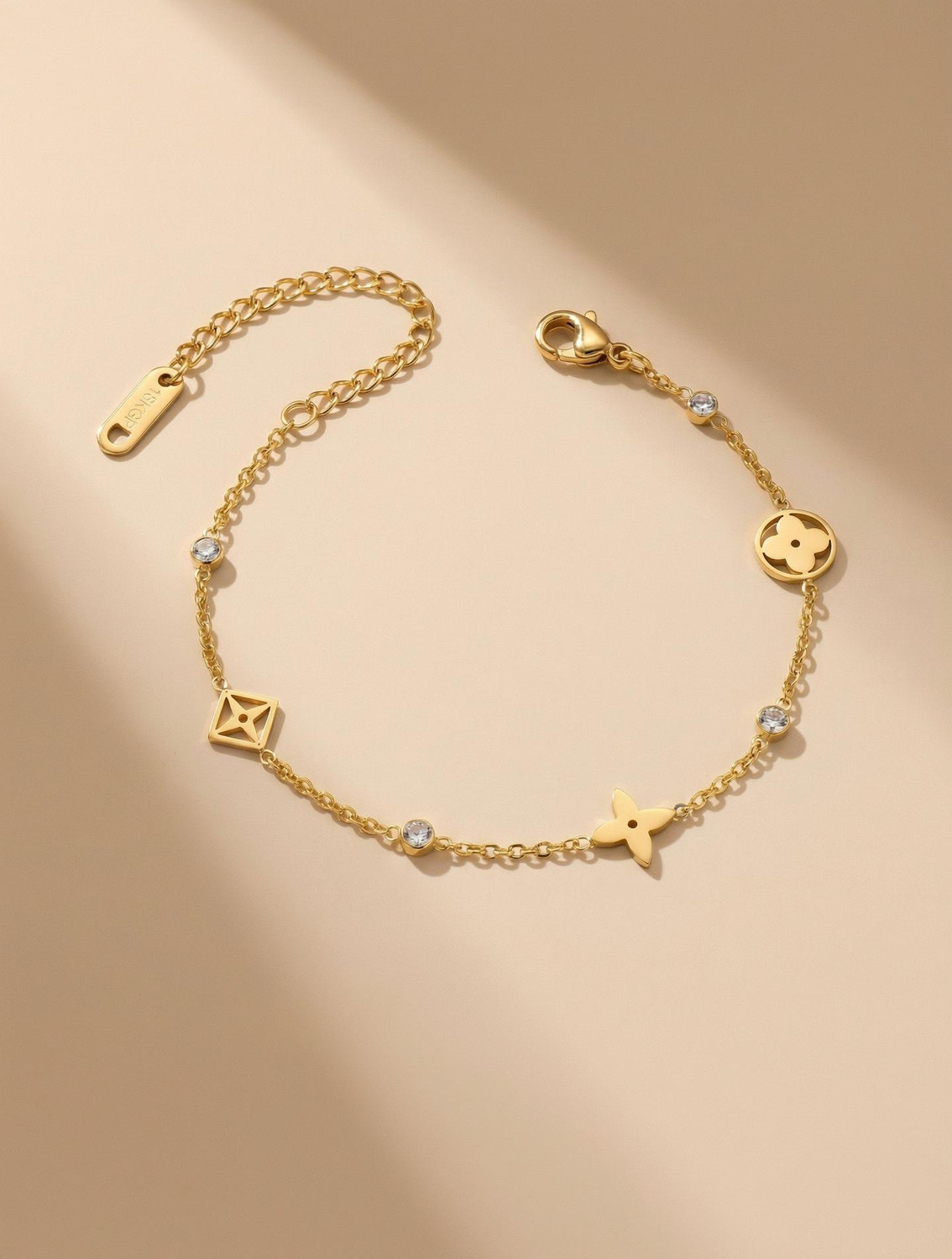 MYKI Stainless Steel Gold-plated Charm Bracelet