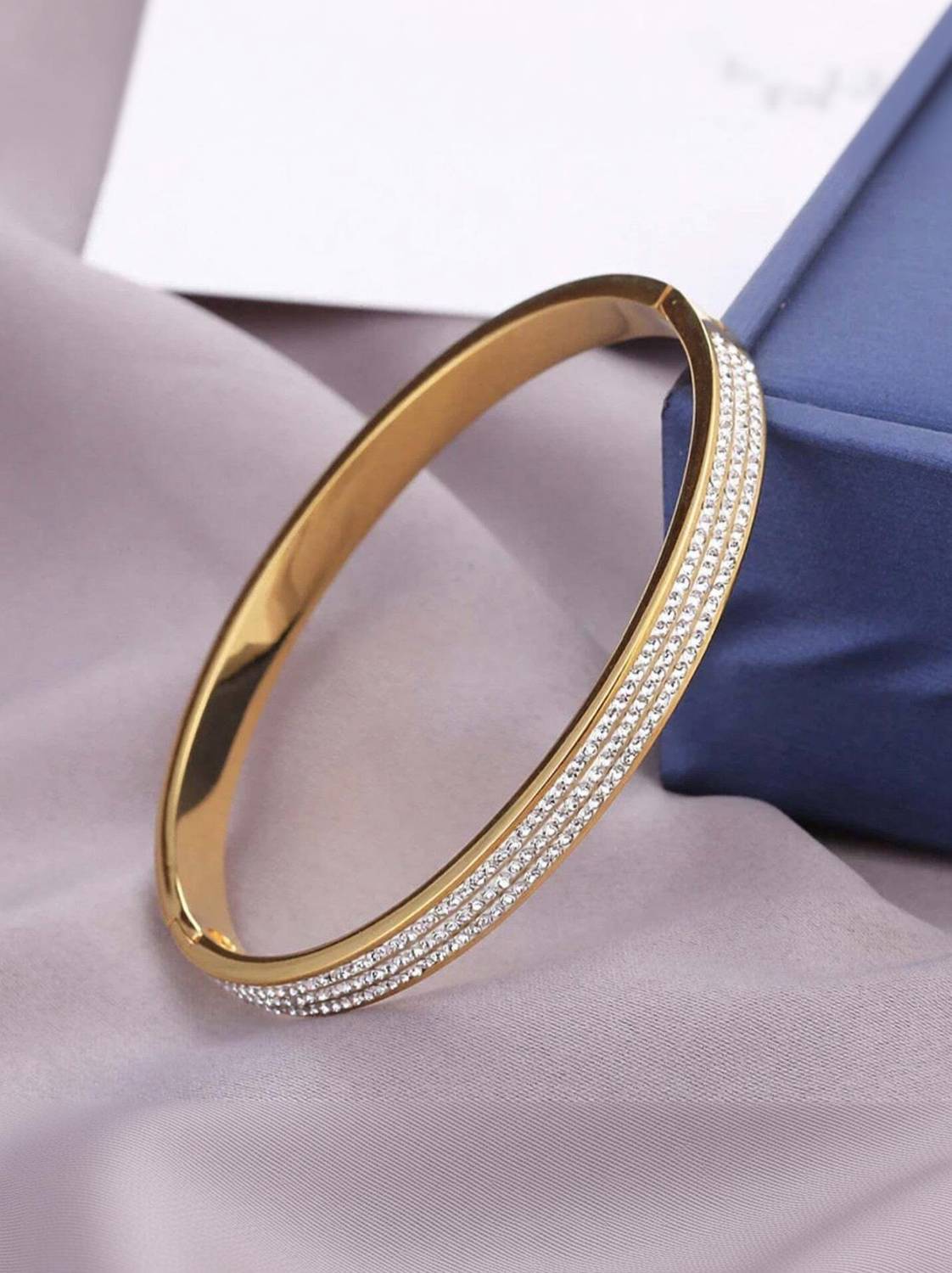 alinora jewels Stainless Steel Cubic Zirconia Gold-plated Bracelet