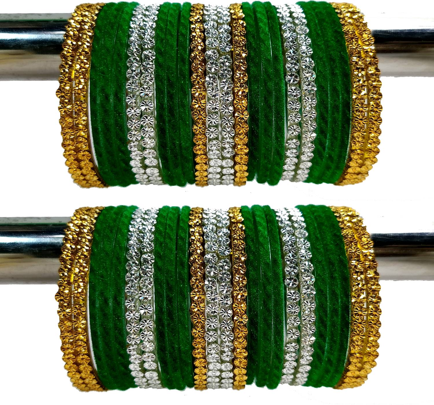 suhagan bangle store Metal, Fabric Gold-plated Bangle Set