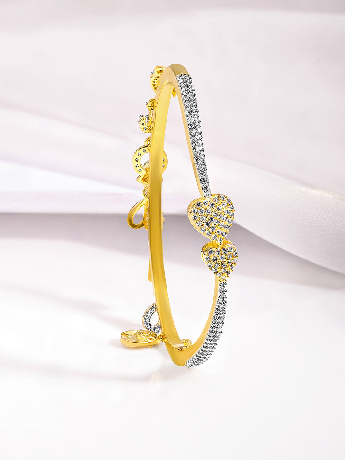 Image of RUBANS Alloy Cubic Zirconia Gold-plated Bracelet