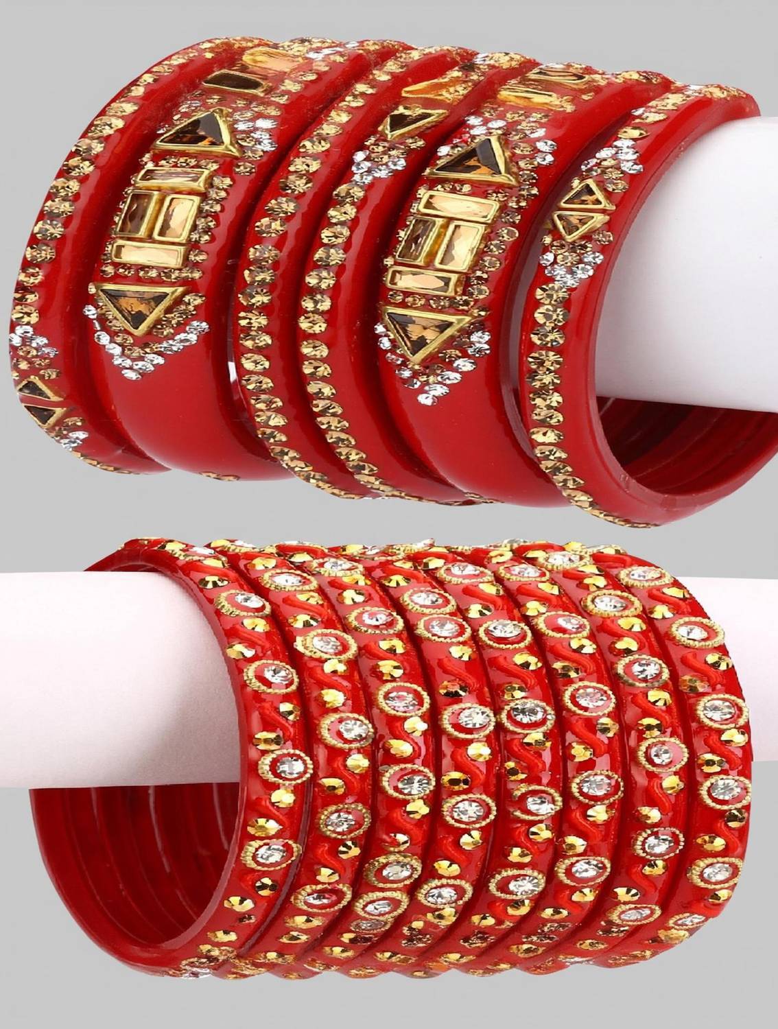 1st Time Glass Crystal Gold-plated Bangle Set
