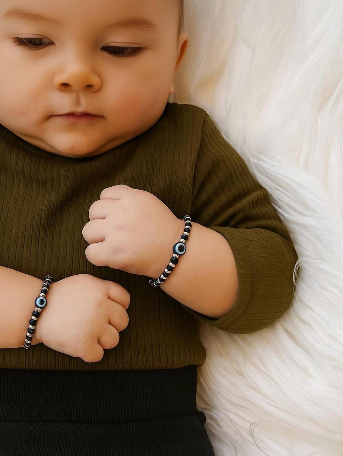 925 SILLER Sterling Silver Beads Rhodium Bracelet