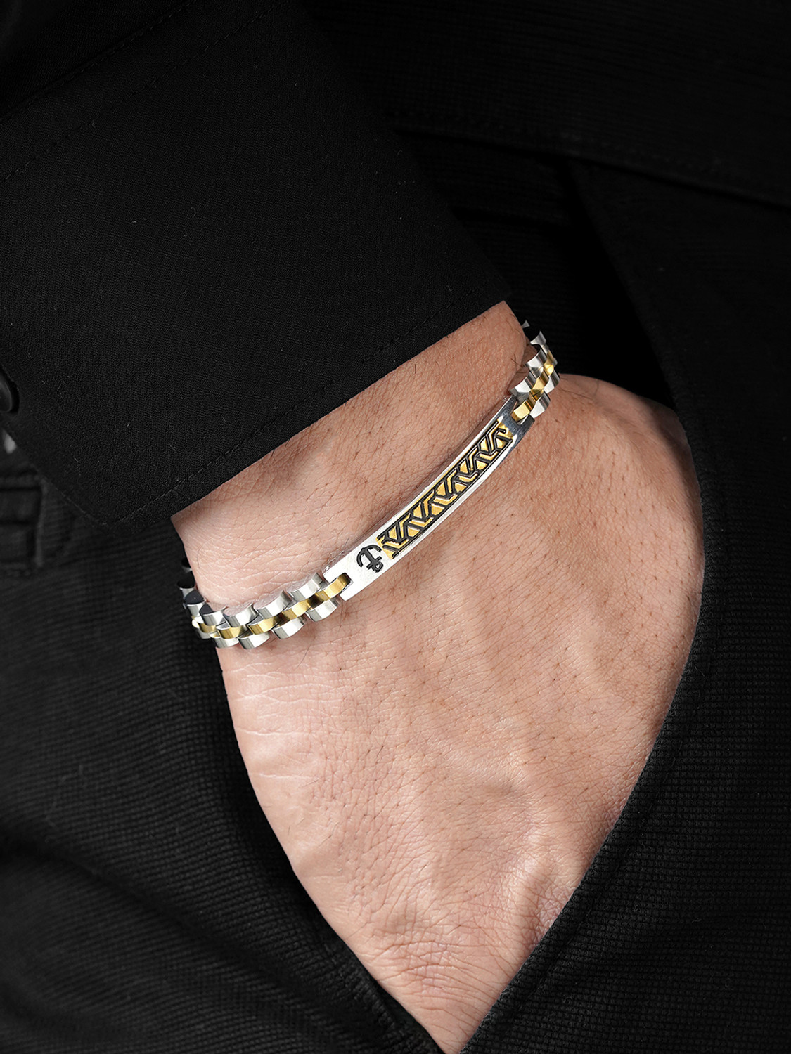 Image of SWASHAA Stainless Steel Silver Bracelet